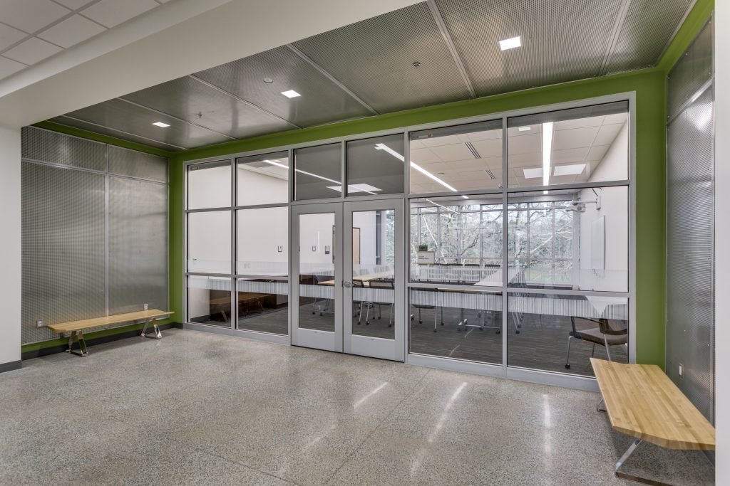 Double glass storefront doors
